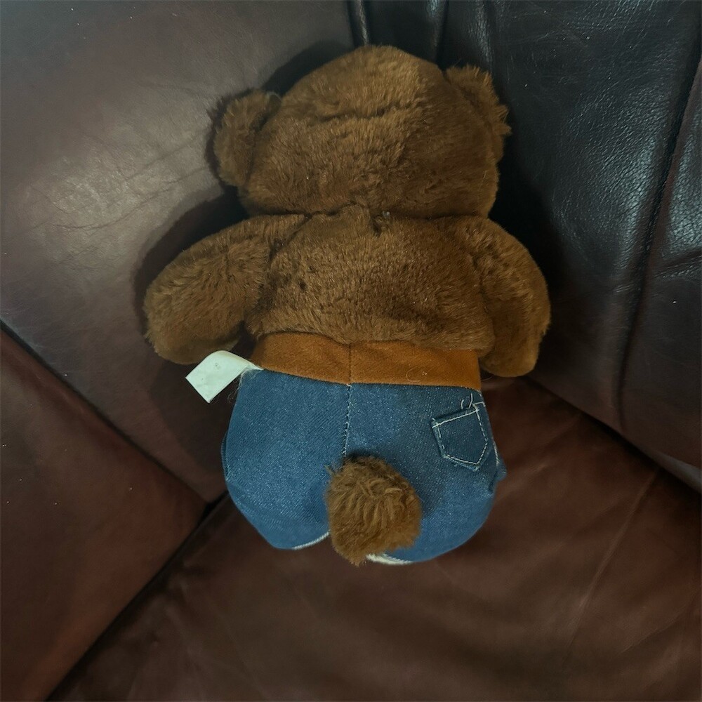 Smokey Bear Plush Stuffed Animal Brown Denim Jeans SMOKEY Belt Patch - Picture 3 of 4